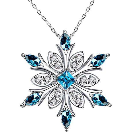 Women’s Silver-Plated Snowflake Necklace fashion necklace for winter styling, special occasions, and everyday outfit pairing.