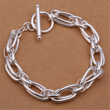 Silver square-link bracelet in 925 sterling silver for daily outfit pairing, layered jewelry looks, and stylish wrist wear.