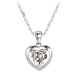 Silver-tone heart pendant necklace with Austrian crystal accent for daily accessorizing, romantic looks, and casual fashion wear.