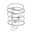 Silver Zircon Heart Love Bracelet Charm jewelry piece for bracelet styling, gift giving, and everyday accessory wear.