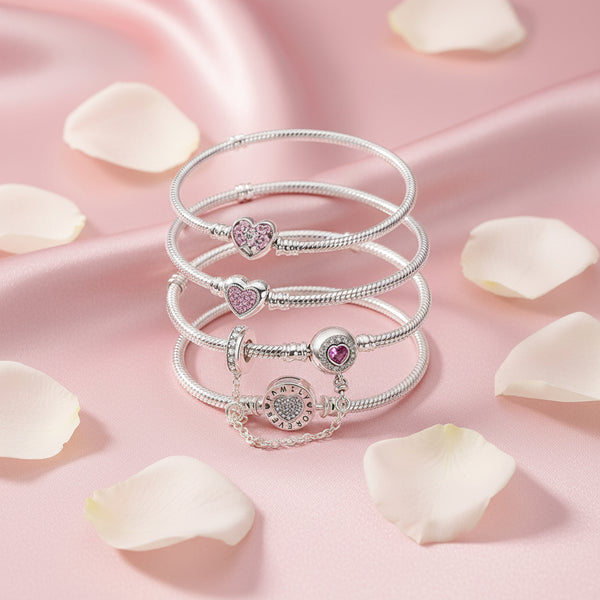 Silver Zircon Heart Love Bracelet Charm jewelry piece for bracelet styling, gift giving, and everyday accessory wear.