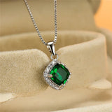 Simple geometric CZ pendant necklace with modern charm for daily accessorizing, minimalist outfits, and layered necklace styling.