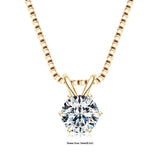 Single stone moissanite pendant in 925 sterling silver necklace for timeless jewelry wear, gifting, and versatile styling.