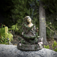 Sitting Forest ENT backflow incense burner ceramic holder for incense cone burning, smoke waterfall display, and meditation decor.