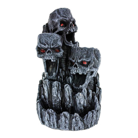 Skull Island backflow incense burner resin holder for burning cone incense during meditation, relaxation, and home decor use.
