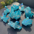 Sky Blue Titanium Quartz Cluster for meditation, home décor, and crystal collecting.
