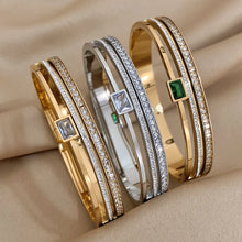 Slavena Luxe minimalist stainless steel cuff bracelet for simple fashion looks, layering with other jewelry, and everyday use.