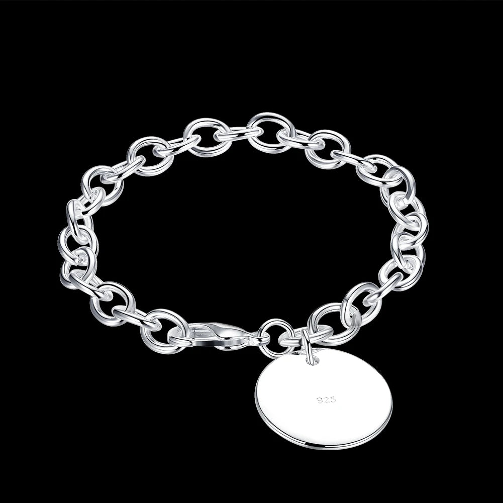 Slim sterling silver rope chain bracelet for daily wear, bracelet stacking, and lightweight wrist styling.