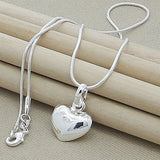 925 Sterling Silver small heart pendant charm for daily accessorizing, layering, and romantic gift use.