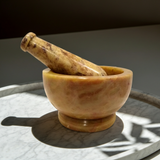 Soapstone Mortar & Pestle 4-inch small stone mortar and pestle for mixing fresh spices, herbs, and seasoning pastes.