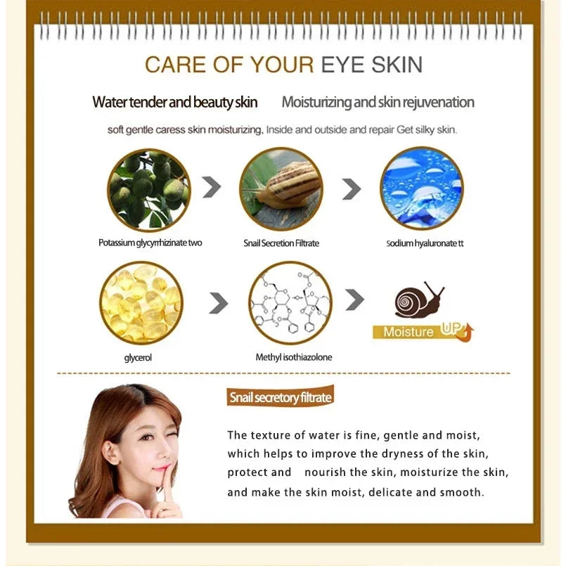 Snail collagen cream and eye serum kit with moisturizing cream jar and treatment serum for facial care, hydration, and eye area support.