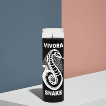Snake black 1 color 7 day candle in glass container for cleansing, banishing, and ceremonial practice.