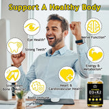 SNGHWE Vitamin D3 K2 capsules dietary supplement for bone support, mineral balance, and everyday health routines.