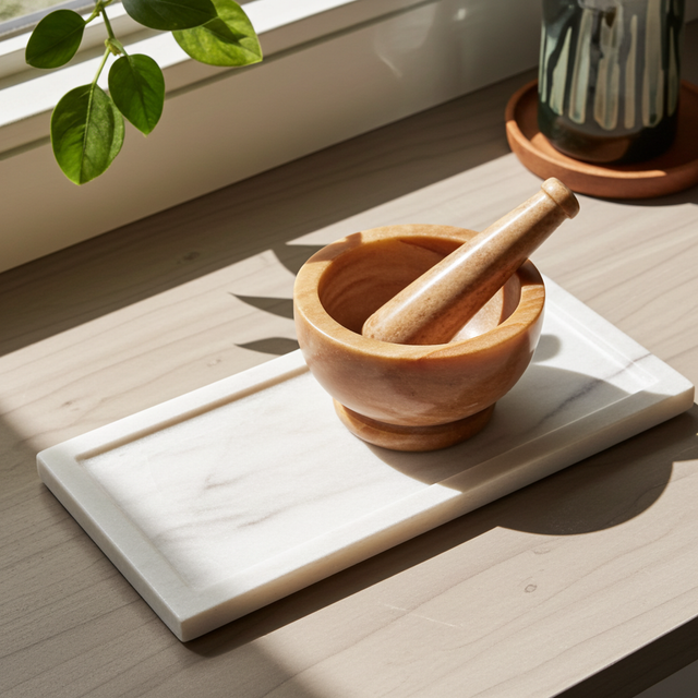 Soapstone Mortar & Pestle 4-inch stone bowl and pestle set for grinding herbs, spices, and seasonings in everyday kitchen use.