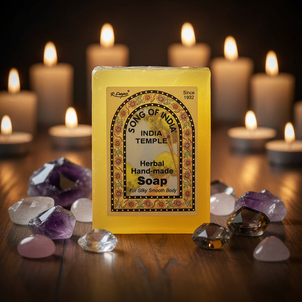 Song of India India Temple Soap 100g herbal bar for daily cleansing, aromatherapy, and mindful bathing.