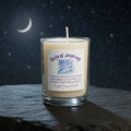 Soy herbal filled votive candle labeled Astral Journey, used in rituals for meditation and spiritual travel