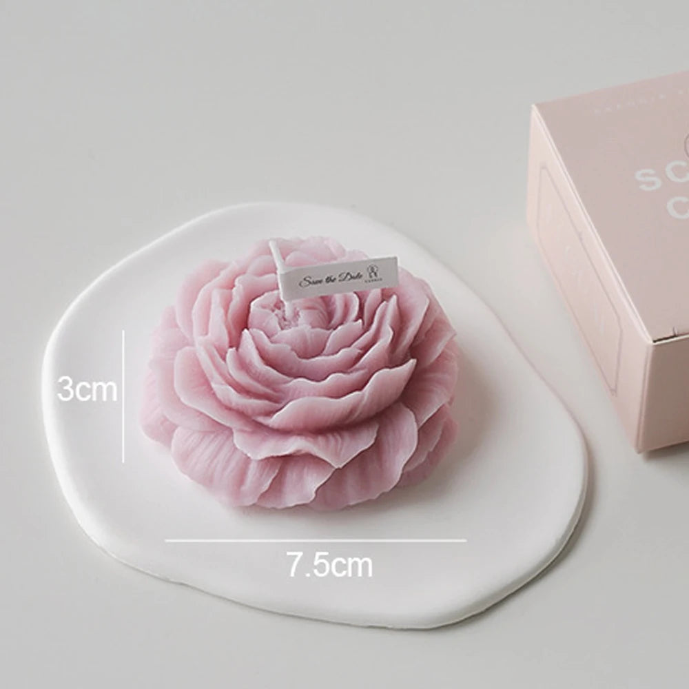 Soy wax peony display candle flower-form candle for decorative arrangements, warm ambiance, and home styling.