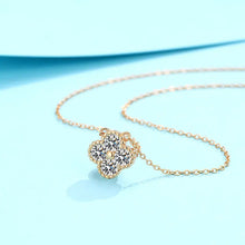 Sparkling adjustable moissanite clover pendant necklace for bridal styling, party wear, and gift-ready jewelry use.