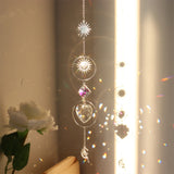 Crystal Prism Sun Catcher Wind Chime crystal hanger for sunlight reflection, rainbow light effects, and decorative indoor display.