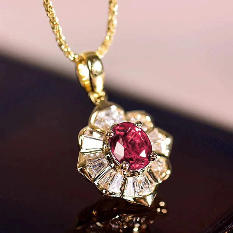 Sparkling CZ geometric necklace pendant with crystal detail for dressy fashion use, evening outfits, and gift-ready jewelry styling.