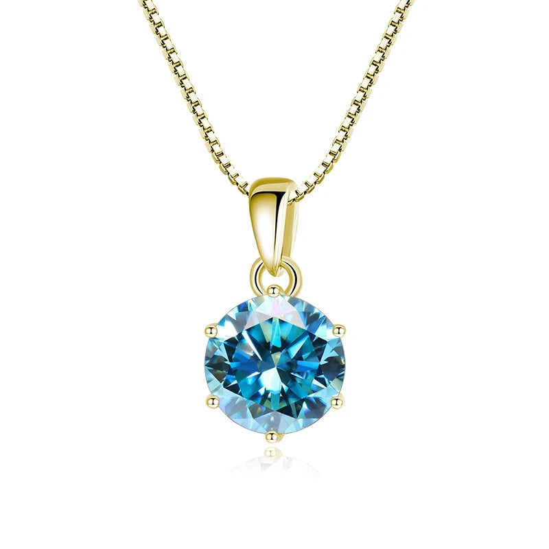 Sparkling Real Moissanite solitaire necklace for women for party wear, date nights, and elevated everyday looks.
