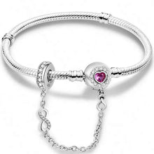 Silver Zircon Heart Love Bracelet Charm silver charm for bracelet personalization, Valentine gifts, and daily fashion use.