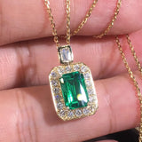 Sparkly geometric CZ necklace with polished pendant for glamorous styling, evening outfits, and gift-ready jewelry use.