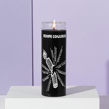 Spell Breaker black 7 day candle in glass jar for spiritual cleansing, protection, and breaking negative energy rituals.