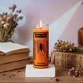 Spider Queen purple 7 day candle in glass jar for spiritual rituals, altar work, and devotional use.