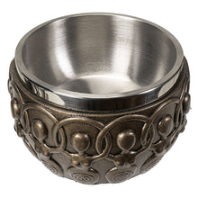 Spiral Goddess Smudge Bowl side view showing the stainless steel liner for safe sage and palo santo burning.