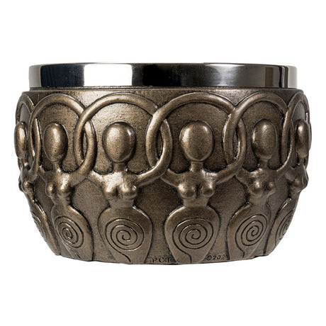 Spiral Goddess Smudge Bowl hand-painted resin bowl for smudging, incense burning, and altar cleansing use.
