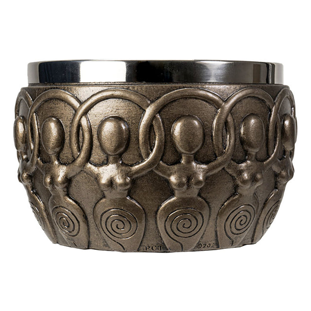 Spiral Goddess Smudge Bowl hand-painted resin bowl for smudging, incense burning, and altar cleansing use.