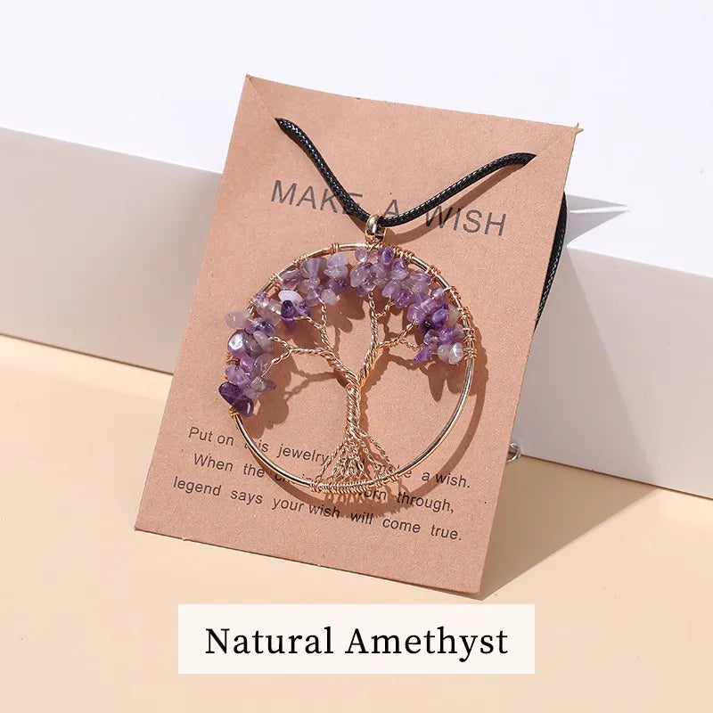 Spiritual 7-Chakra Tree pendant for prayer, chakra support, and meaningful everyday accessory wear.