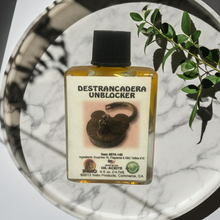 Destrancadera Unblocker Wish Oil ritual oil bottle for road opening, wish manifestation, and spiritual cleansing work.