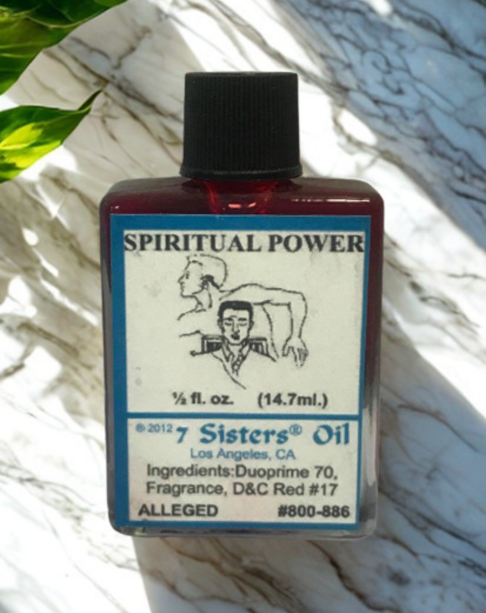 Spiritual Power Wish Oil anointing oil bottle for dressing candles, petitions, and ritual work.