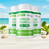 Spirulina Chlorella Capsules bottle for plant-based wellness support, daily nutrient intake, and supplement routine use.