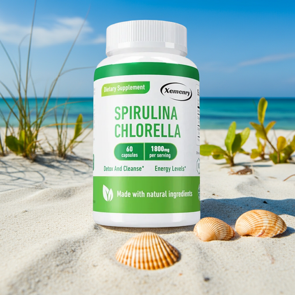 Spirulina Chlorella Capsules bottle for clean green supplementation, daily nutrition, and healthy routine use.