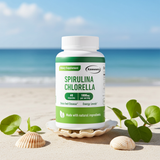 Spirulina Chlorella Capsules bottle for plant nutrition support, daily wellness, and superfood capsule use.