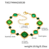 Square glass charm jewelry bracelet for women with elegant linked design for accessorizing dresses, blouses, and occasion wear.