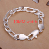 Square-link fashion bracelet in 925 sterling silver for stylish daily use, outfit coordination, and bracelet layering.
