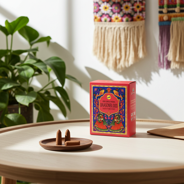 Sree Vani Golden India Dragonblood Backflow Incense Cones