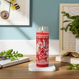 St. Martin Caballero 7-day candle for prayer, prosperity work, health blessings, and luck rituals.