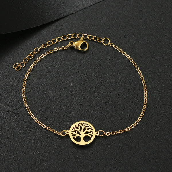 Stainless Steel Fortune Tree Charm Bracelet bracelet for everyday wear, symbolic gifting, and lucky charm styling.