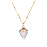 Stainless Steel Adjustable Agate Point Pendant necklace with charm for everyday styling, layered looks, and crystal accessory use.