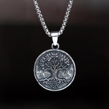 Stainless steel Tree of Life pendant in vintage jewelry style for daily accessorizing, meaningful fashion, and gift giving.