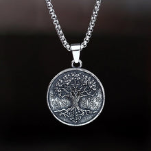 Stainless steel Tree of Life pendant in vintage jewelry style for daily accessorizing, meaningful fashion, and gift giving.