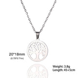Stainless steel Tree of Life Skyrim jewelry necklace for gamer fashion, casual accessorizing, and themed gifting.