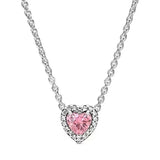 Statement colorful heart pendant necklace with chain for standout fashion looks, party wear, and gift giving.