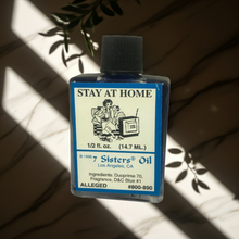 Stay At Home Wish Oil condition oil bottle for blessing the home, family peace, and domestic spiritual use.