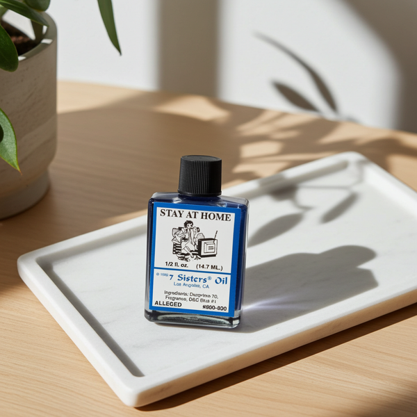 Stay At Home Wish Oil bottle for spiritual protection, home stability, and stay-at-home petition work.